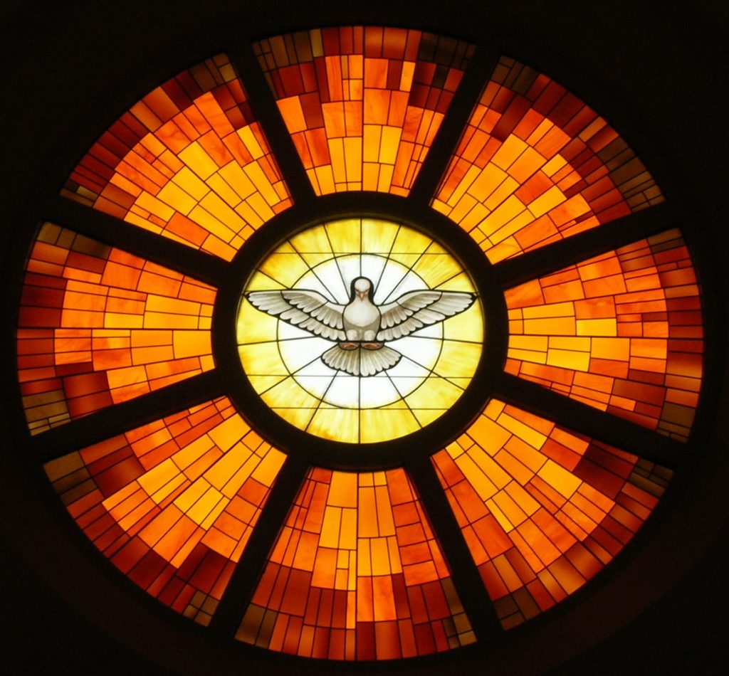 Stained Glass Window of Dove Holy Spirit
